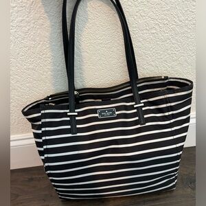 Kate Spade large purse black and white stripe